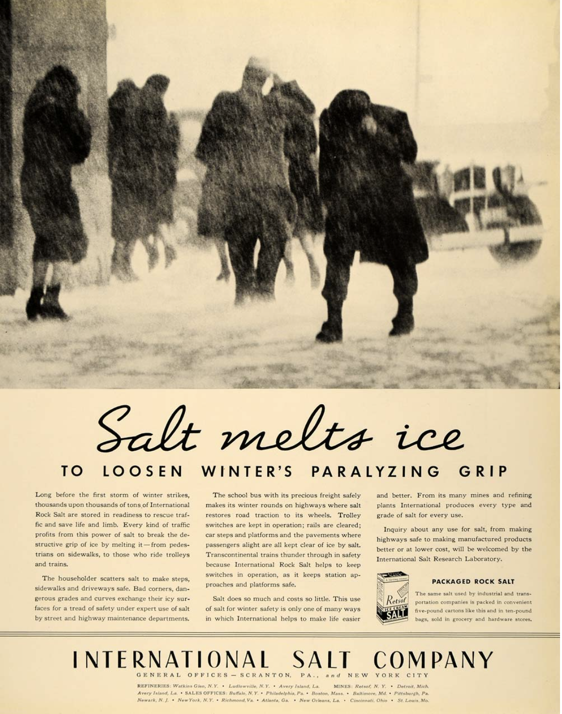 Vintage road salt advertisment
